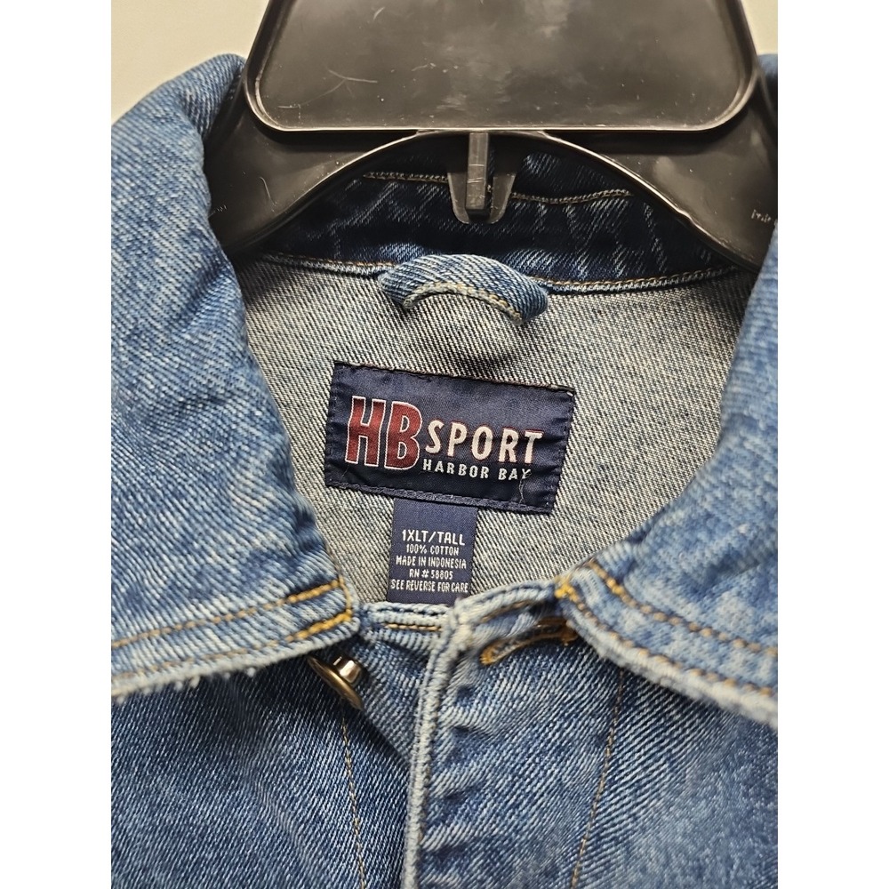 Harbor Bay Men's Blue Vintage Denim Jacket Hb Sport 90s Trucker Size 1xlt Tall - Picture 4 of 10